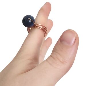 Natural Galaxy Tiger Eye Cooper Wire Ring